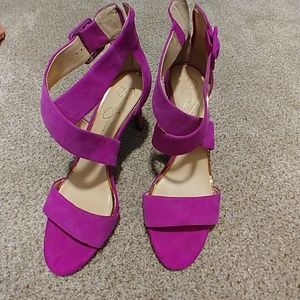 Jessica Simpson Pink Velvet Heels